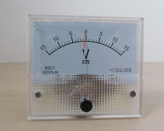 Voltmeter Analogue . 15v Range: Bi-directional