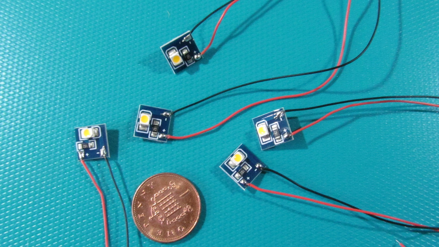 LED Model Railway Layout Lighting. 12v Pack of five LEDS