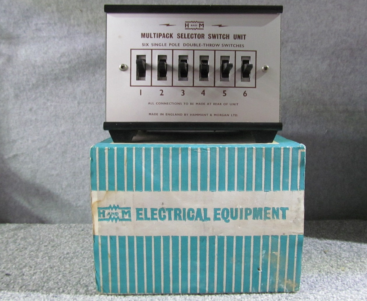 Hammant and Morgan Selector Switch Console. Used. Containing Six Selector Switches