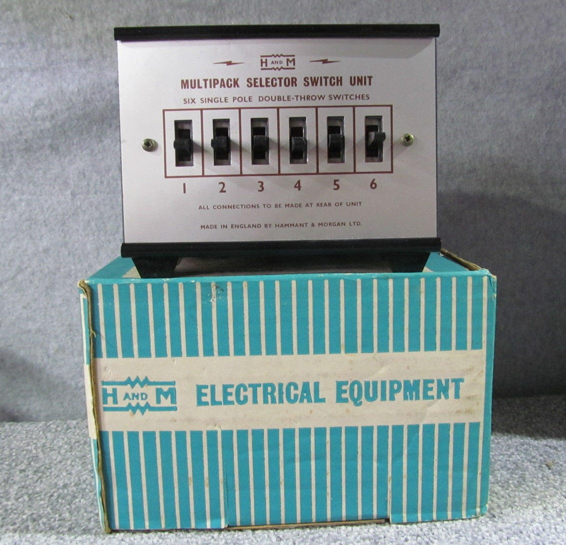 Hammant and Morgan Selector Switch Console. Used. Containing Six Selector Switches