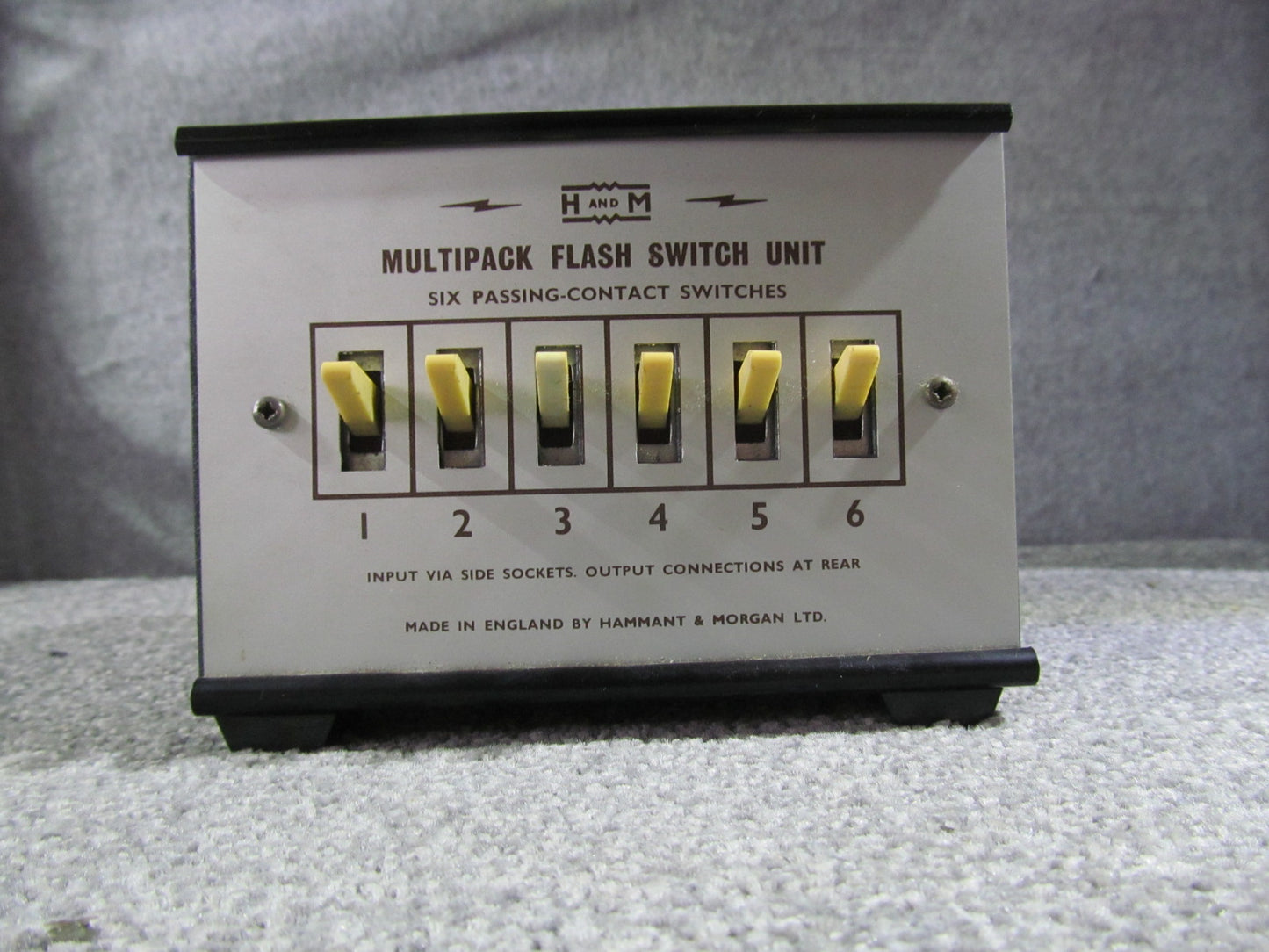 Hammant and Morgan Switch Console. Used. Containing Six Flash Switches.