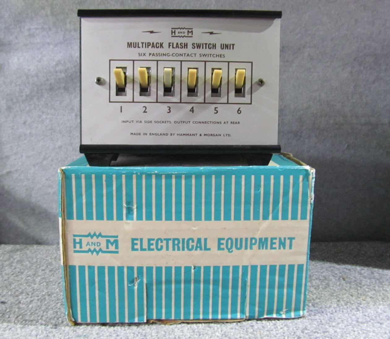 Hammant and Morgan Switch Console. Used. Containing Six Flash Switches.