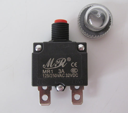 Resettable Overload Protection. Resettable Circuit Breaker. Thermal Cutout (Circuit Breaker) 3 amp