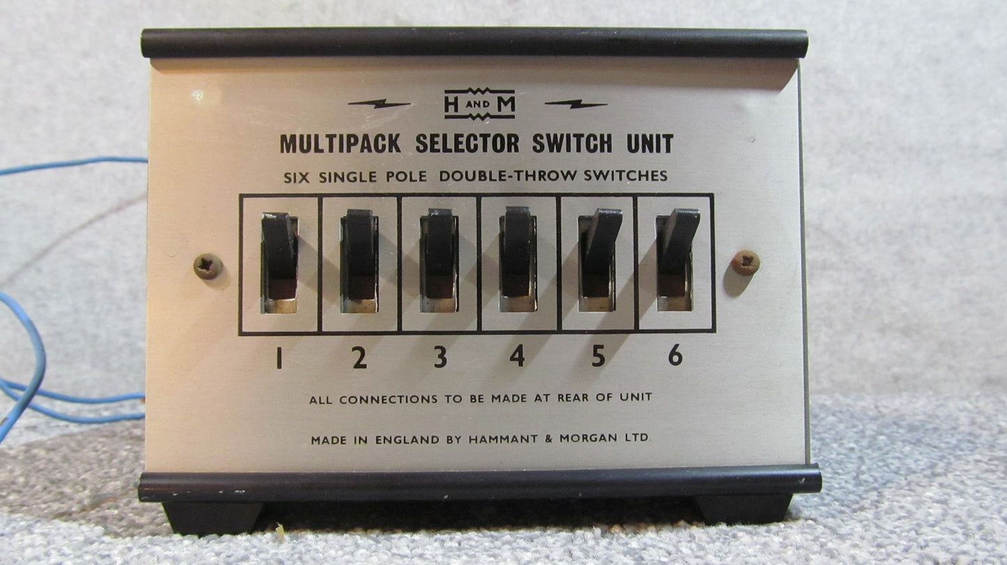 Hammant and Morgan Selector Switch Console. Used. Containing  Six Selector Switches