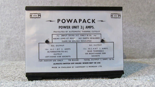 Hammant and Morgan Power Supply. Powapack  2.5 amp 12v DC & AC: Pre-owned. Tidy