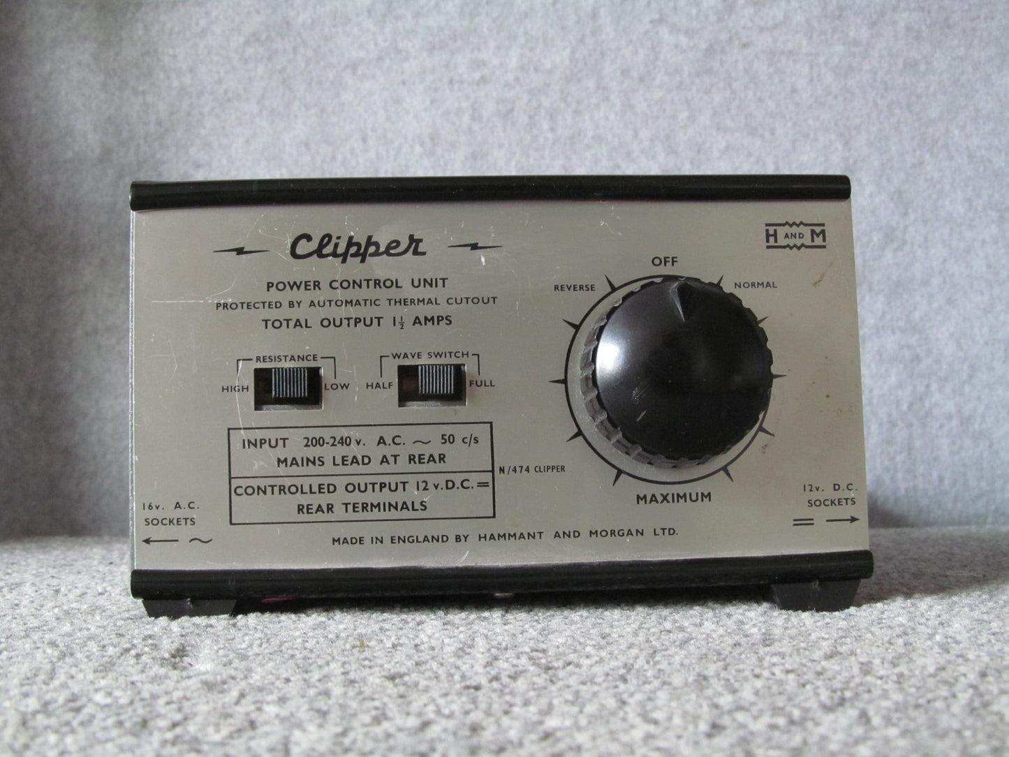 Hammant and Morgan Clipper. Single track controller. Pre-owned, In  Tidy Condition
