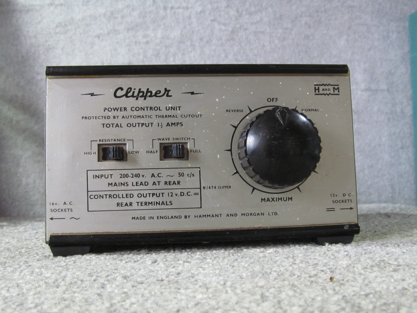 Hammant and Morgan Clipper. Single Track Controller. Pre-owned, Used Condition.