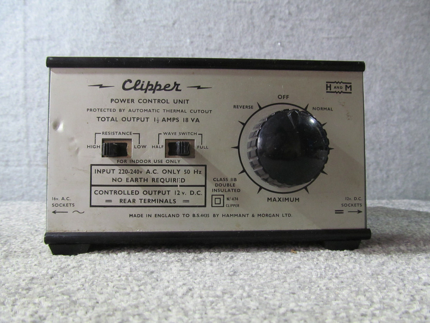 Hammant and Morgan Clipper. Single Track Controller. B-Stock