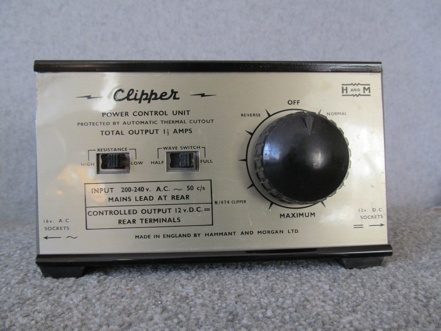 Hammant and Morgan Clipper. Single Track Controller. Nice Condition.