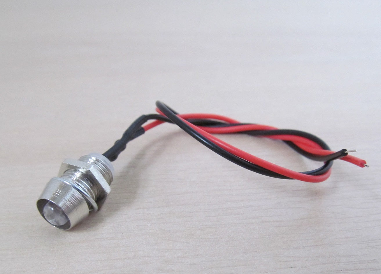 RED Coloured 12v LED. 3mm Panel Mounting. In Silver Bezel. – handem ...