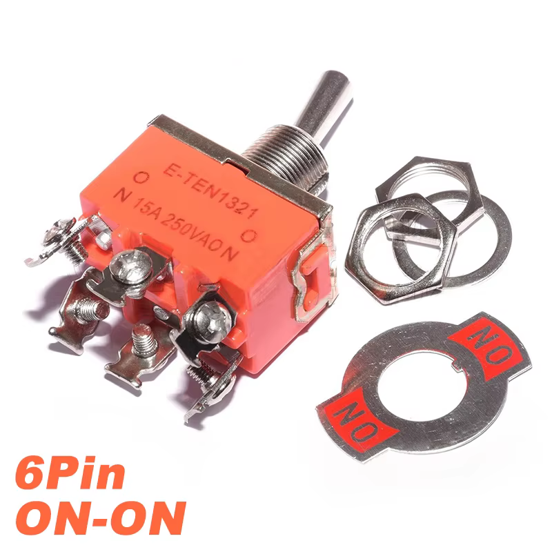 Standard Toggle Switch. DPDT (reversing switch) Screw Connections
