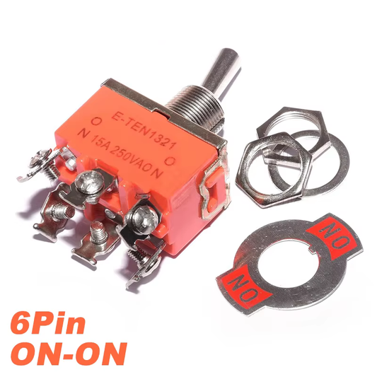 Standard Toggle Switch. DPDT (reversing switch) Screw Connections
