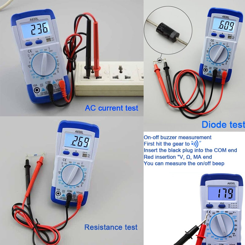 Multimeter. DVM, Digital Voltmeter. Battery included. Test leads included. P&P £1.50