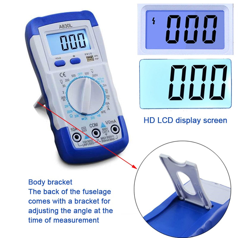 Multimeter. DVM, Digital Voltmeter. Battery included. Test leads included. P&P £1.50