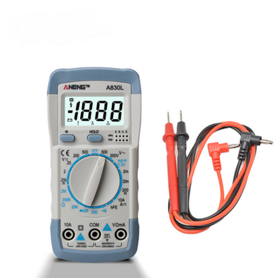 Multimeter. DVM, Digital Voltmeter. Battery included. Test leads inclu ...